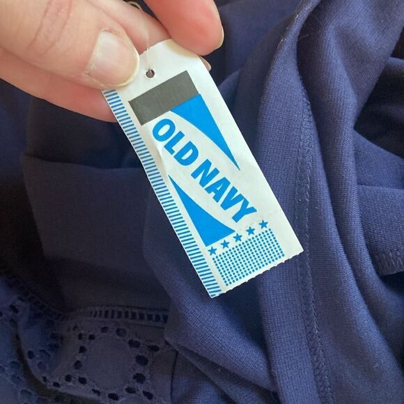 Old Navy Dark Blue Sleeveless Lace Front Midi Dress Size Maternity XXL NEW - Picture 11 of 11